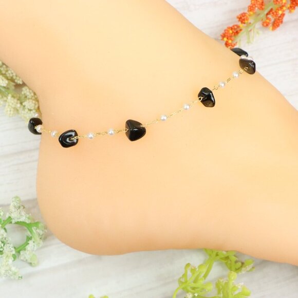 "Handmade Anklet – Elegant & Delicate Jewelry for Women | UNVRC1670 - Picture 7 of 10